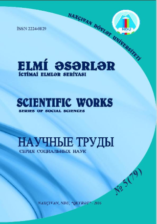 Elmi əsərlər. İctimai elmlər seriyası jurnalı №5 2016