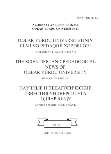 Odlar Yurdu Universitetinin Elmi və Pedaqoji Xəbərləri jurnalı №42 2015