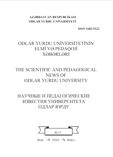 Odlar Yurdu Universitetinin Elmi və Pedaqoji Xəbərləri jurnalı №57 2020