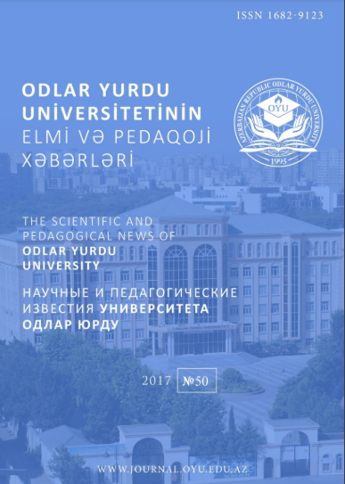 Odlar Yurdu Universitetinin Elmi və Pedaqoji Xəbərləri jurnalı №50 2018