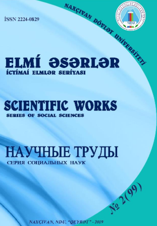 Elmi əsərlər. İctimai elmlər seriyası jurnalı №2 2019