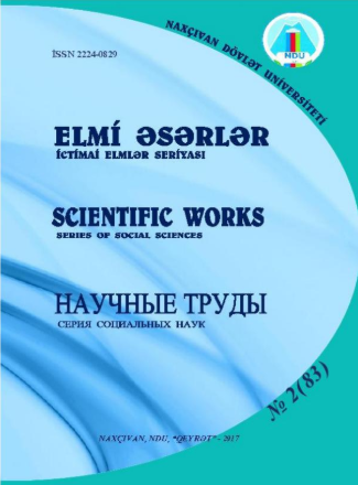 Elmi əsərlər. İctimai elmlər seriyası jurnalı №2 2017