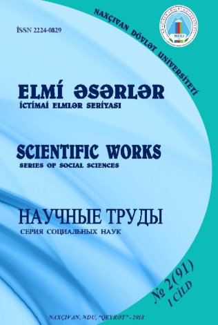 Elmi əsərlər. İctimai elmlər seriyası jurnalı №2 2018