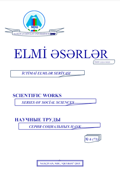 Elmi əsərlər. İctimai elmlər seriyası jurnalı №6 2015