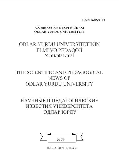 Odlar Yurdu Universitetinin Elmi və Pedaqoji Xəbərləri jurnalı №59 2021