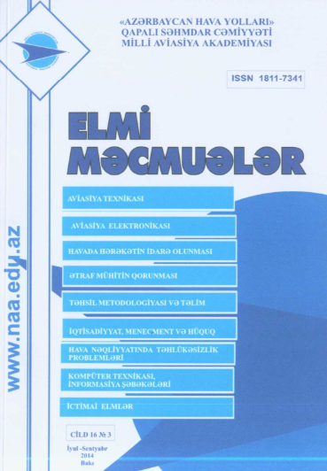 Elmi Məcmuələr Jurnalı Cild 16 №3 2014