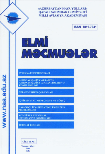 Elmi Məcmuələr Jurnalı Cild 18 №1 2016