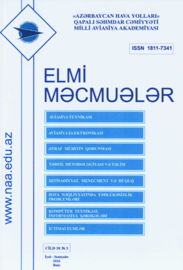 Elmi Məcmuələr Jurnalı Cild 18 №3 2016